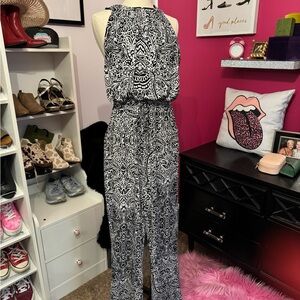Black and White Paisley Jumpsuit